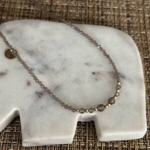 Ice obsidian and gold bead Necklace